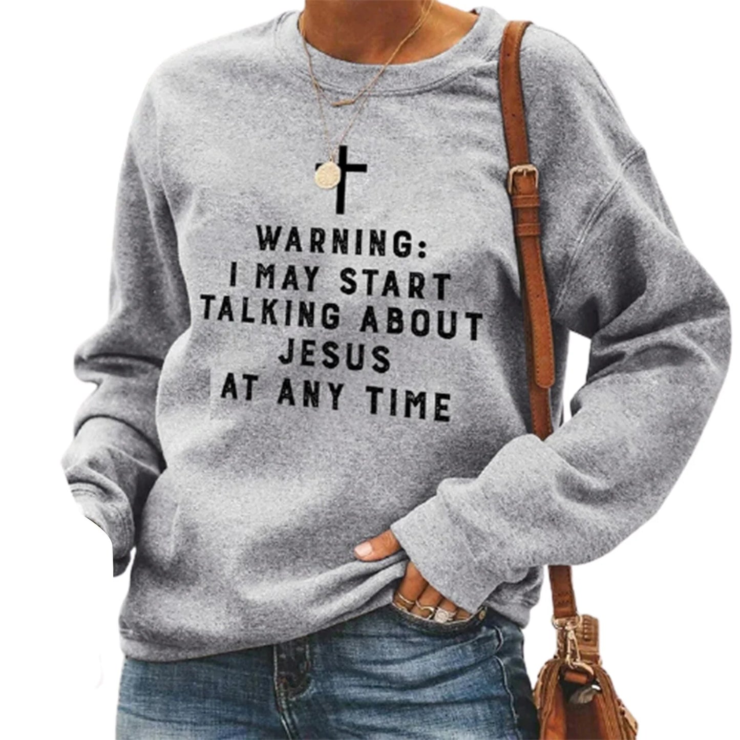 Warnung, ich könnte anfangen, über Jesus zu reden – Unisex-Sweatshirt
