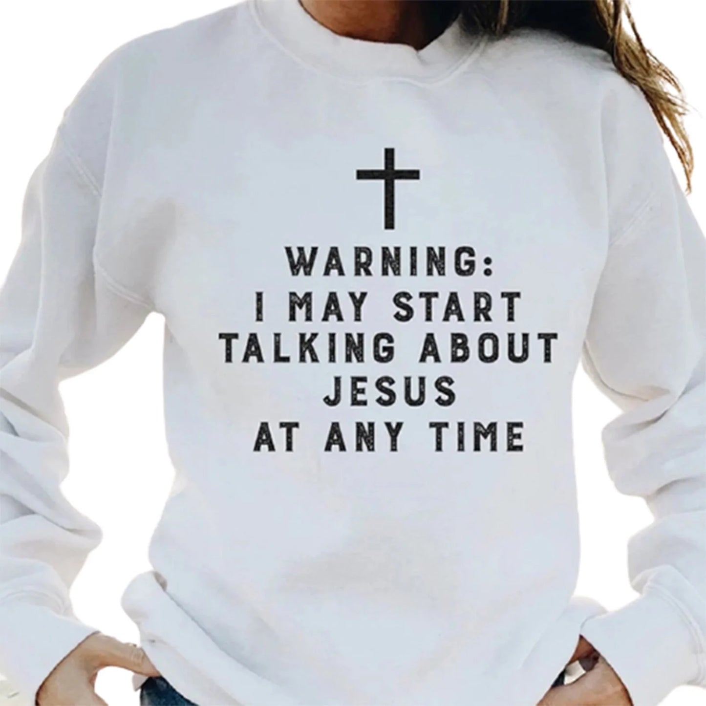 Warnung, ich könnte anfangen, über Jesus zu reden – Unisex-Sweatshirt